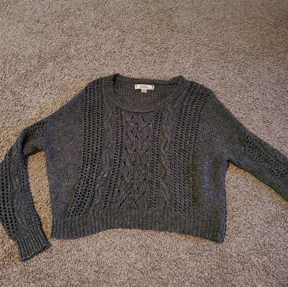 Crop Cable Knit Sweater